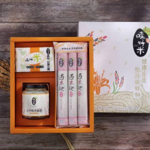 佳節送禮自用好食品-香蔥醬+米麵條+哇好白米精美禮盒【哇好米】